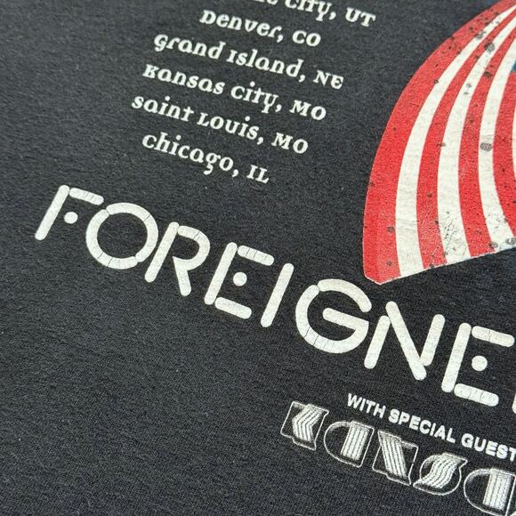 Foreigner x Styx 'United in Rock' 2010 Tour Black SS Graphic Band Tee Size L GUC - Picture 8 of 8